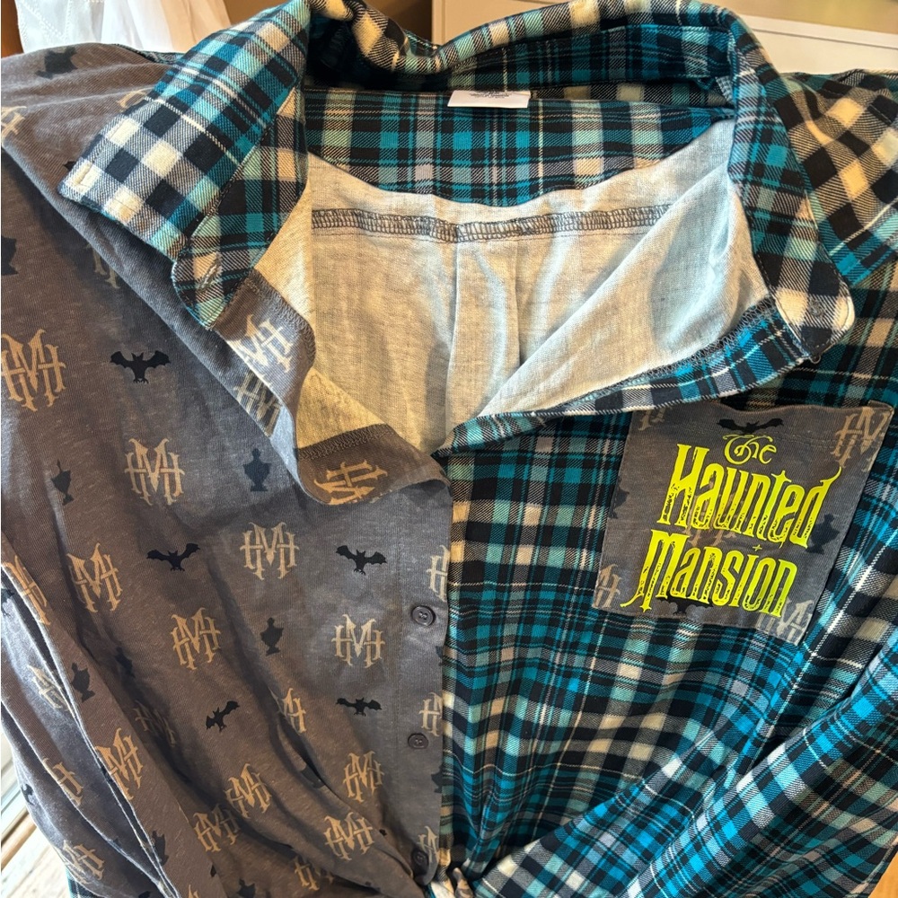 Disney’s haunted mansion women’s flannel shirt.
